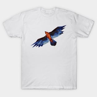 Origami polygonal digital art eagle with stars T-Shirt